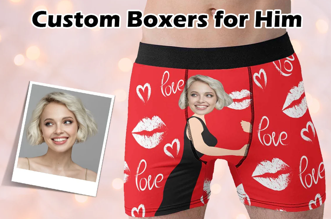 Custom Photo Boxers Briefs, Personalize Boxers with Face, Custom Underwear  Gift 