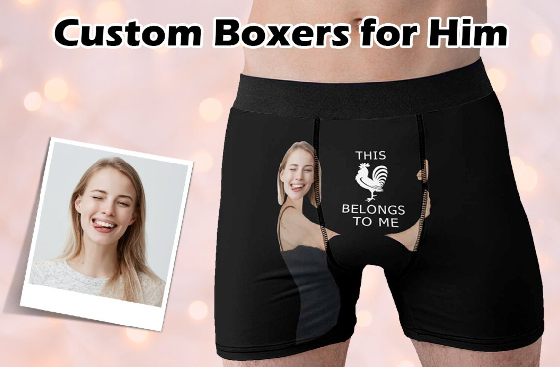 Custom Face Mens Boxer Briefs Personalized Underwear with Photo Picture  Customized Boxers Gifts for Boyfriend Husband Him
