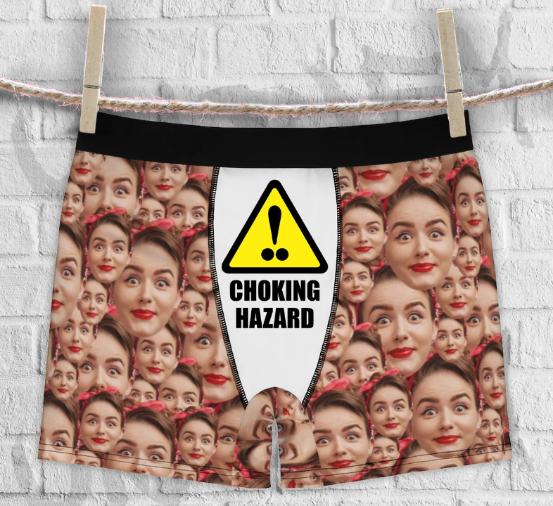 Choking Hazard Mens Boxers - Funny Valentines Day Gift - Vanity Underwear