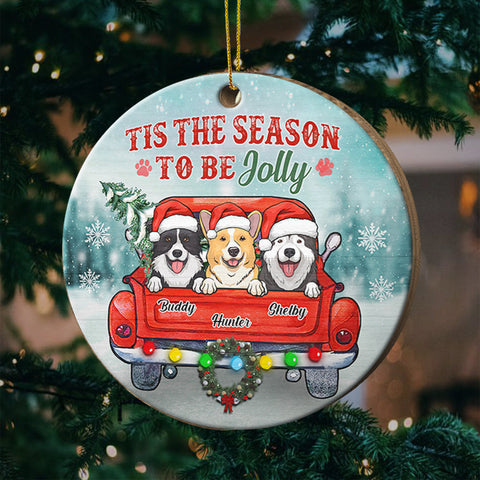 We Woof You A Merry Christmas - Personalized Round Ornament
