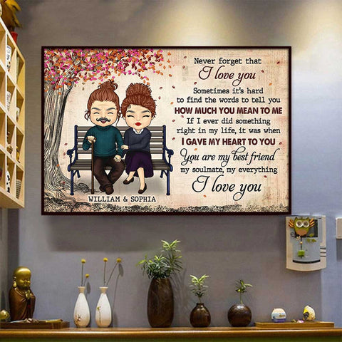You Are My Soulmate, I Love You - Gift For Couples, Personalized Horizontal Poster