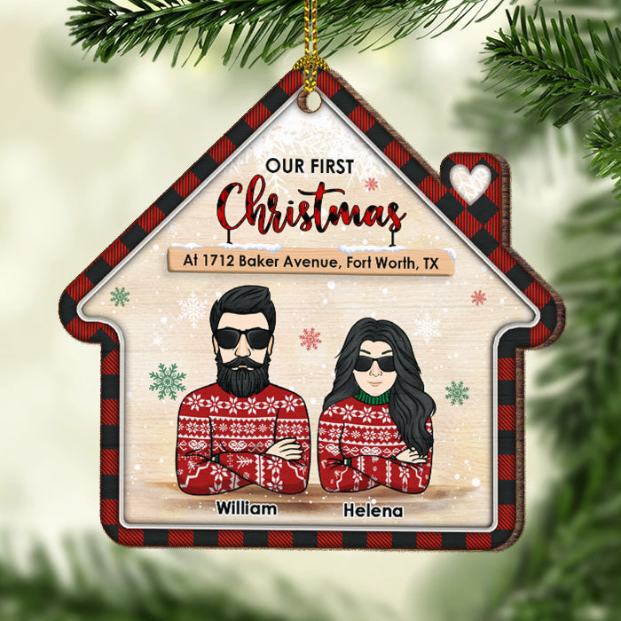 Our First Christmas - Gift For Couples, Husband Wife, Personalized Shaped Ornament