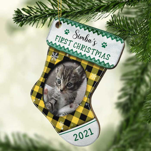 First Christmas - Christmas Is On Its Way - Upload Pet Photo - Personalized Shaped Ornament