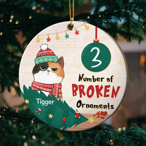 Number Of Broken Ornaments - Personalized Round Ornament