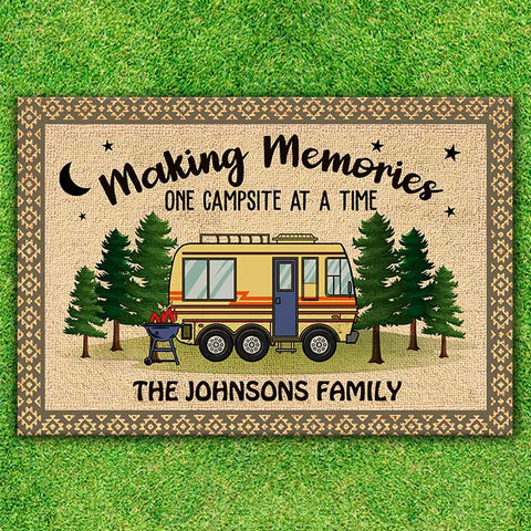 Making Memories At Campsite - Personalized Decorative Mat