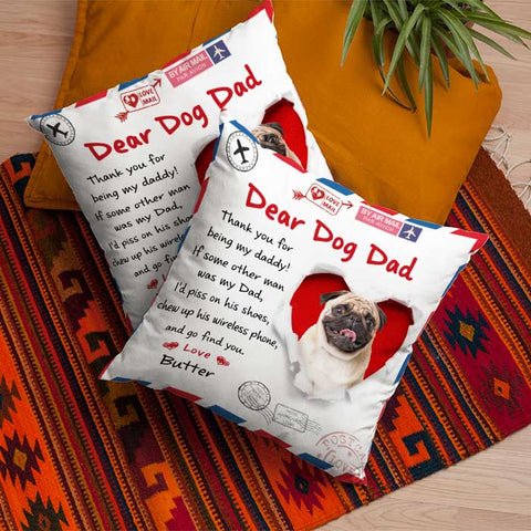 Thank You For Being My Parents - Gift For Dog Lovers, Upload Image - Personalized Camping Pillow (Insert Included)