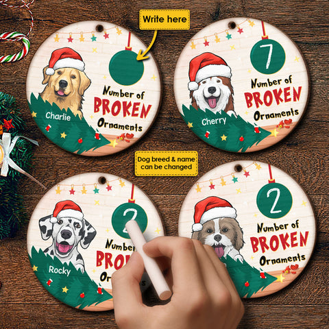 Number Of Broken Ornaments - Personalized Round Ornament