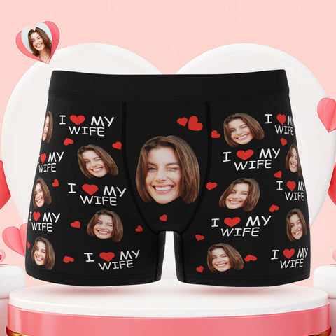 Custom Face Boxer Briefs I Love You Personalized Naughty