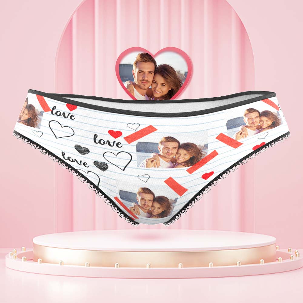 Custom Photo Women's Panties Picture of Love Gift for Her