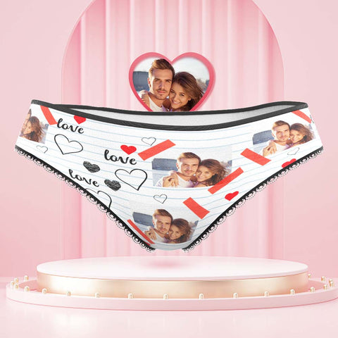Custom Photo Women's Panties Picture of Love Gift for Her