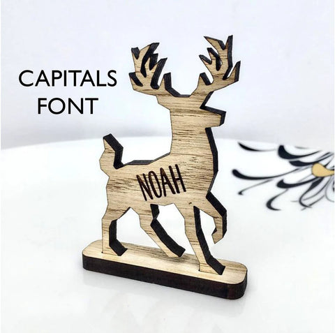 Christmas Personalized Reindeer decorations Stag Place Names