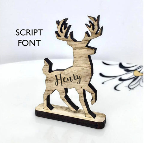 Christmas Personalized Reindeer decorations Stag Place Names