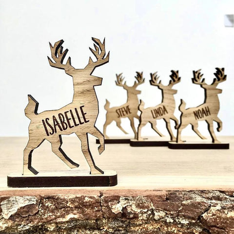 Christmas Personalized Reindeer decorations Stag Place Names