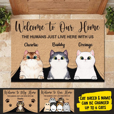 Welcome To My Home - Funny Personalized Cat Decorative Mat (WW)